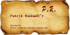 Patrik Radomér névjegykártya